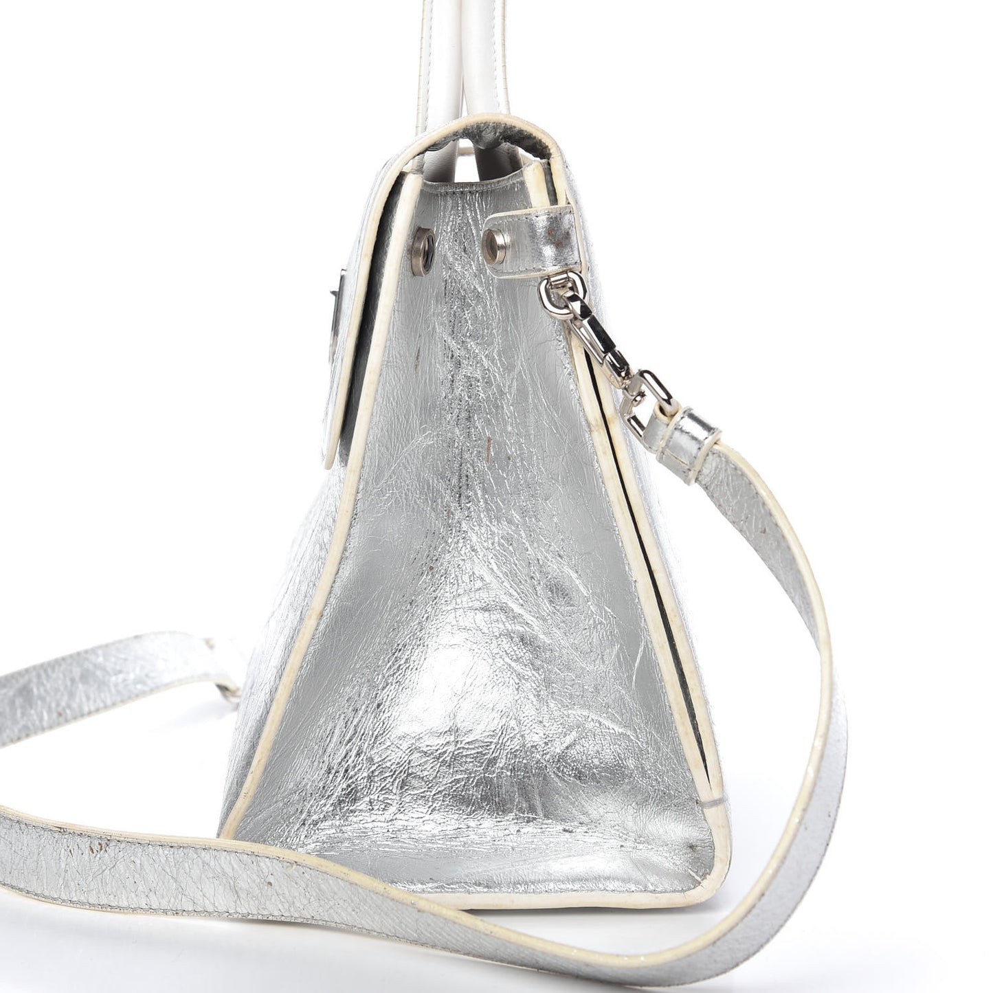 Metallic Calfskin Medium Diorever Flap Silver