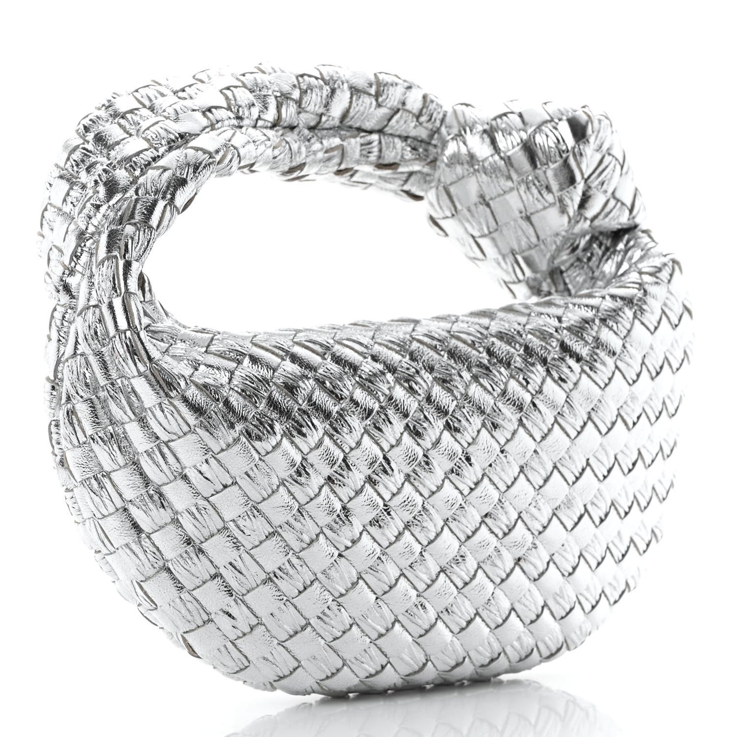 Metallic Nappa Intrecciato Mini Jodie Silver
