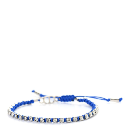 Christian Dior Technical Fabric Crystal Rope Bracelet Blue 1 of 4