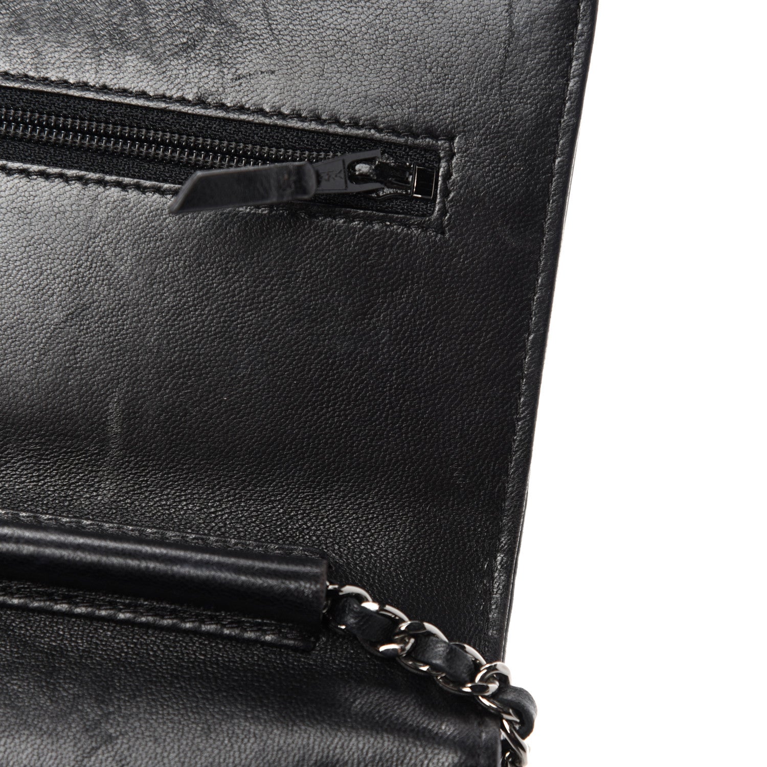 Chanel Lambskin Quilted Boy Wallet On Chain WOC Black 9 of 14