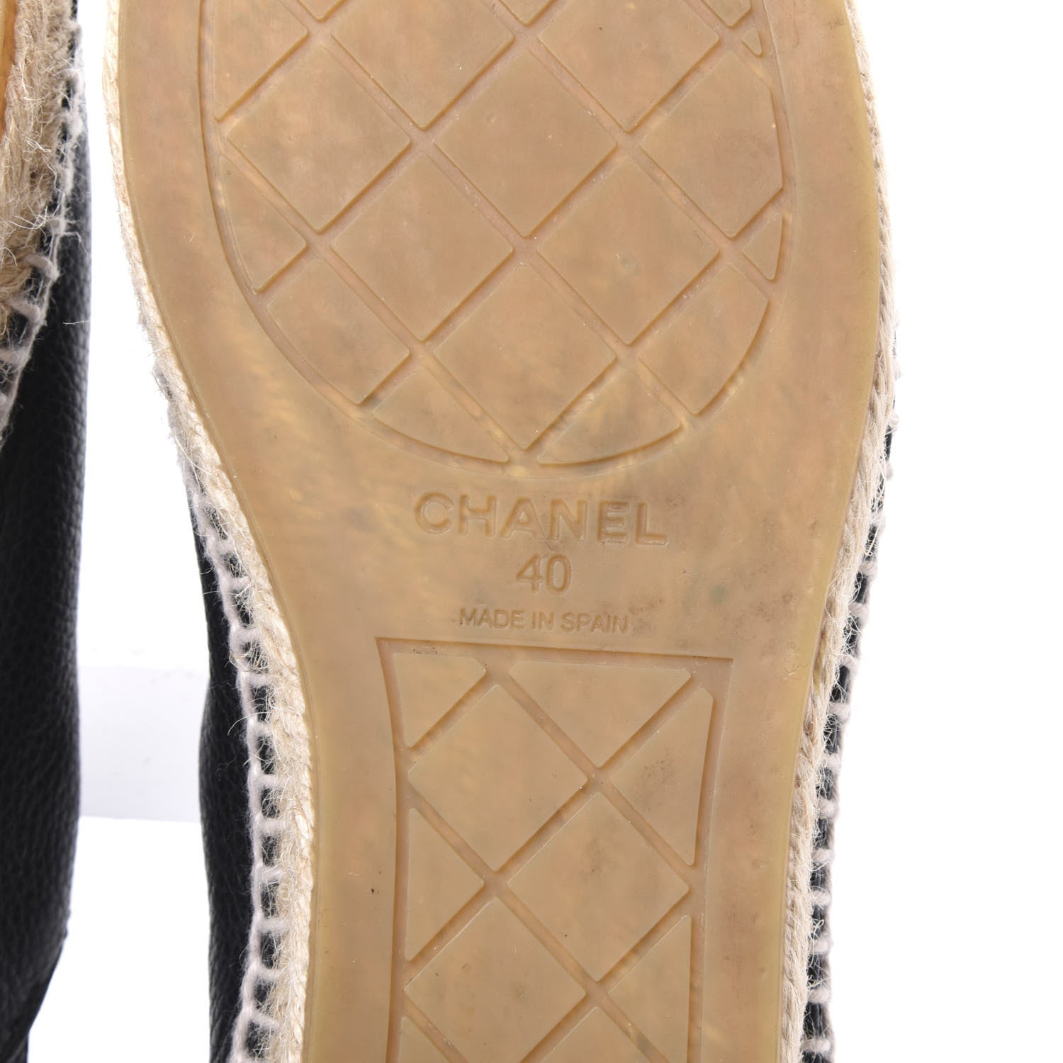Chanel Grained Calfskin CC Espadrilles 40 Black 6 of 8