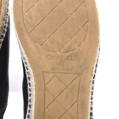 Chanel Grained Calfskin CC Espadrilles 40 Black 6 of 8