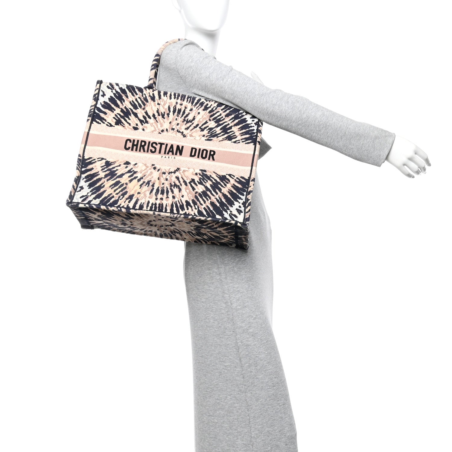 Christian Dior Canvas Embroidered Tie Dye Large Book Tote