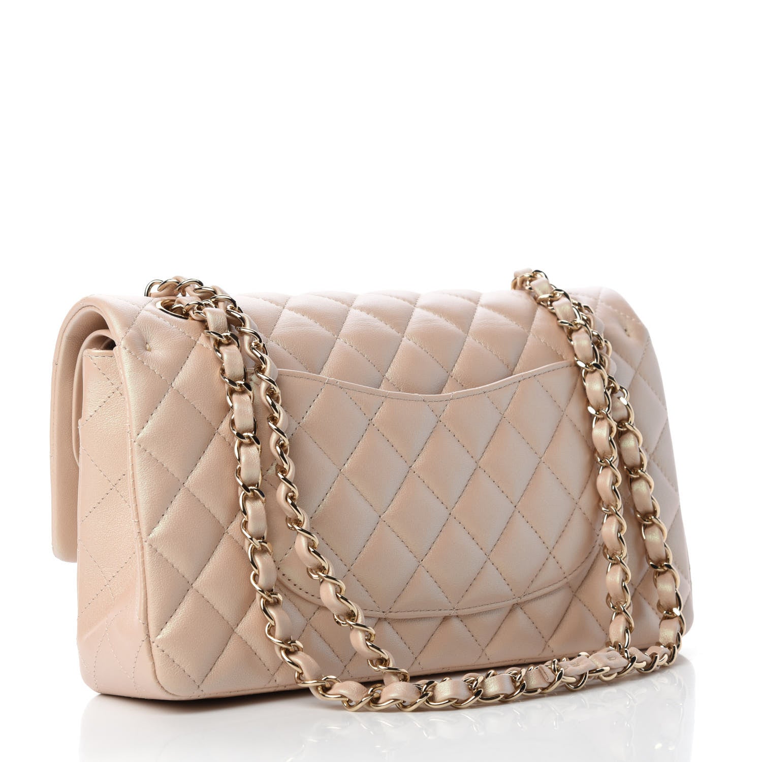 Chanel Iridescent Calfskin Quilted Medium Double Flap Beige 3 of 10