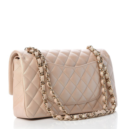 Chanel Iridescent Calfskin Quilted Medium Double Flap Beige 3 of 10