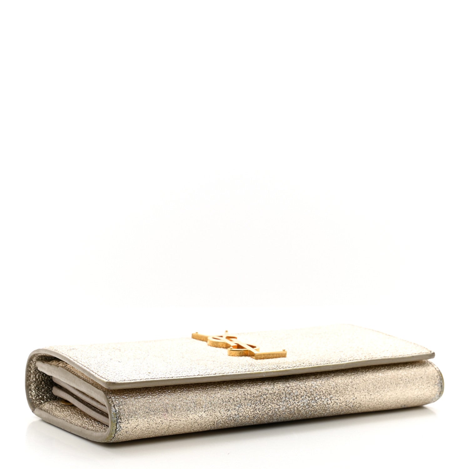 Saint Laurent Metallic Calfskin Classic Monogram Cassandre Wallet Gold 4 of 17