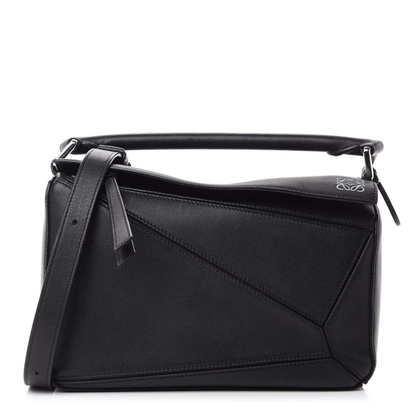 Calfskin Small Puzzle Bag Black