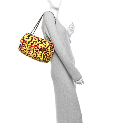 Chanel Mixed Fibers Magma Maxi Flap Yellow Black Red 2 of 11