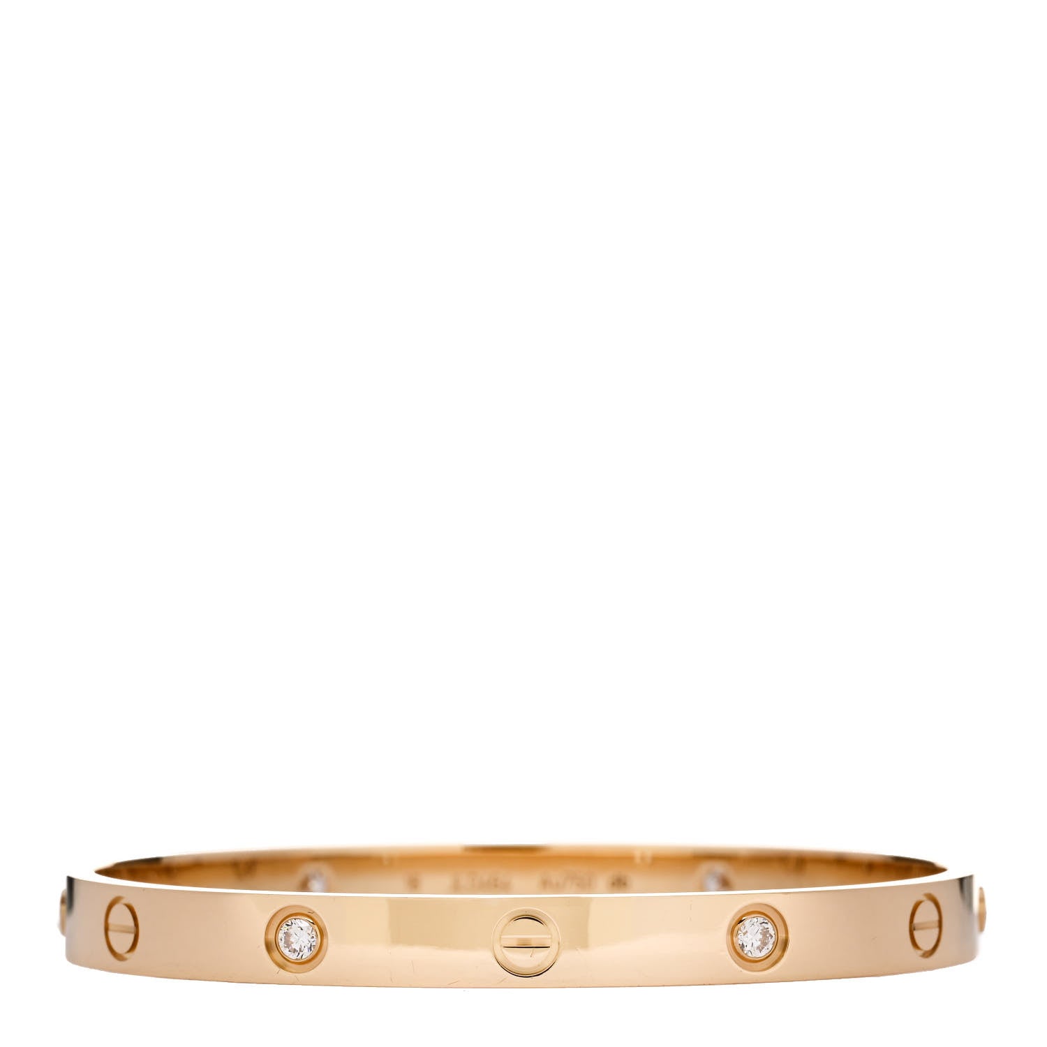 Cartier 18K Yellow Gold 4 Diamond LOVE Bracelet 18 1 of 5