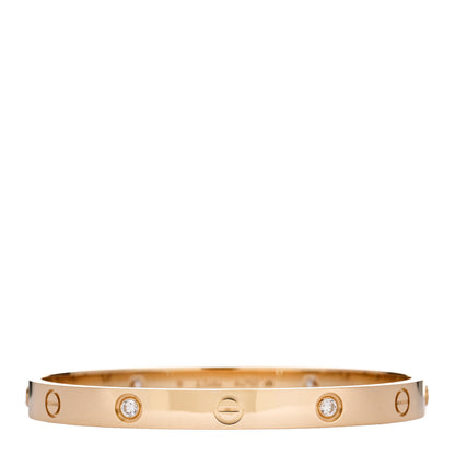 Cartier 18K Yellow Gold 4 Diamond LOVE Bracelet 18 1 of 5