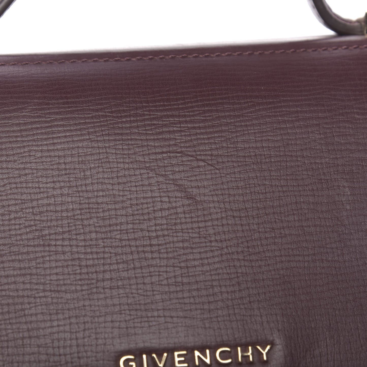 Textured Calfskin Mini Pandora Box Chain Crossbody Bag Oxblood