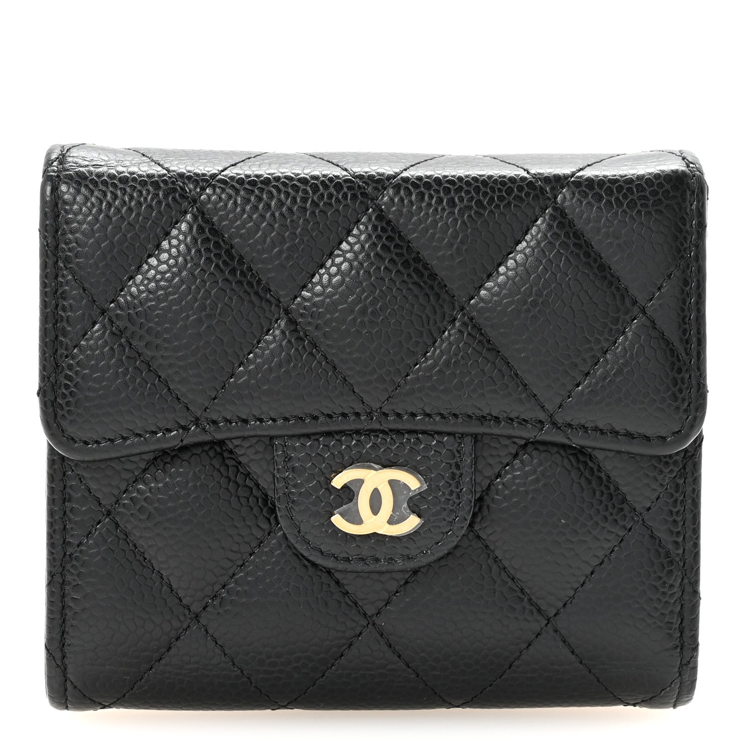 Chanel Caviar Quilted Compact Flap Wallet Black 1 of 9