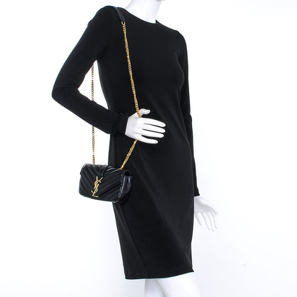 Saint Laurent Sheepskin Matelasse Monogram Classic Baby Chain Bag Black 2 of 7