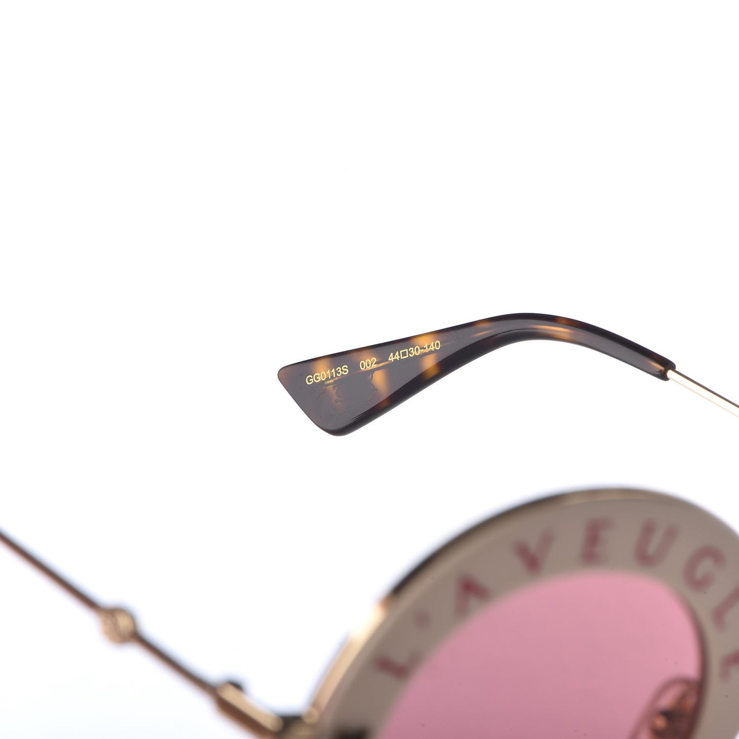 Metal L'Aveugle Par Amour Round Frame Sunglasses GG0113S White Pink