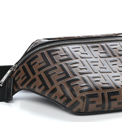 Fendi Vitello Century Bi-Color FF 1974 Embossed Belt Bag Maya Black 8 of 9
