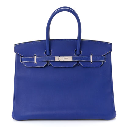 Hermes Epsom Candy Birkin 35 Bleu Electrique Mykonos 1 of 10