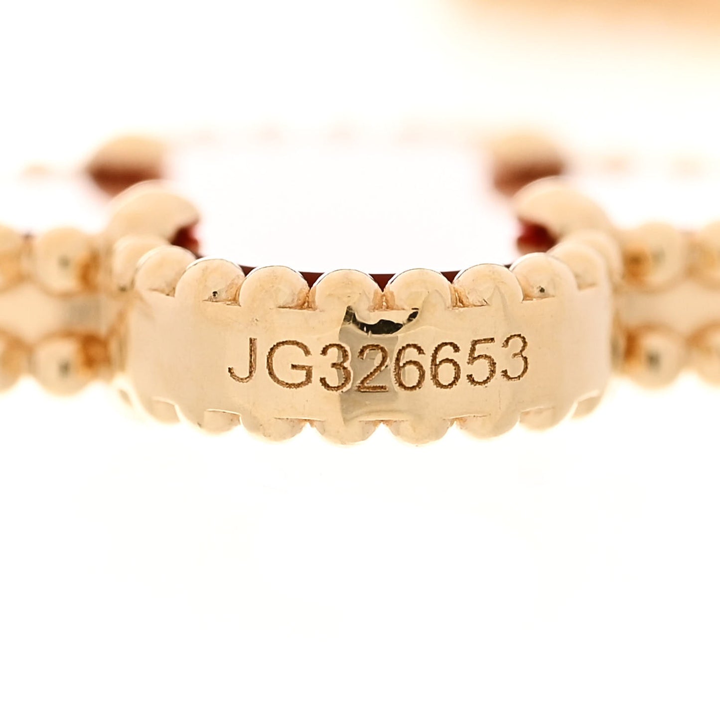 18K Yellow Gold Carnelian 5 Motifs Vintage Alhambra Bracelet