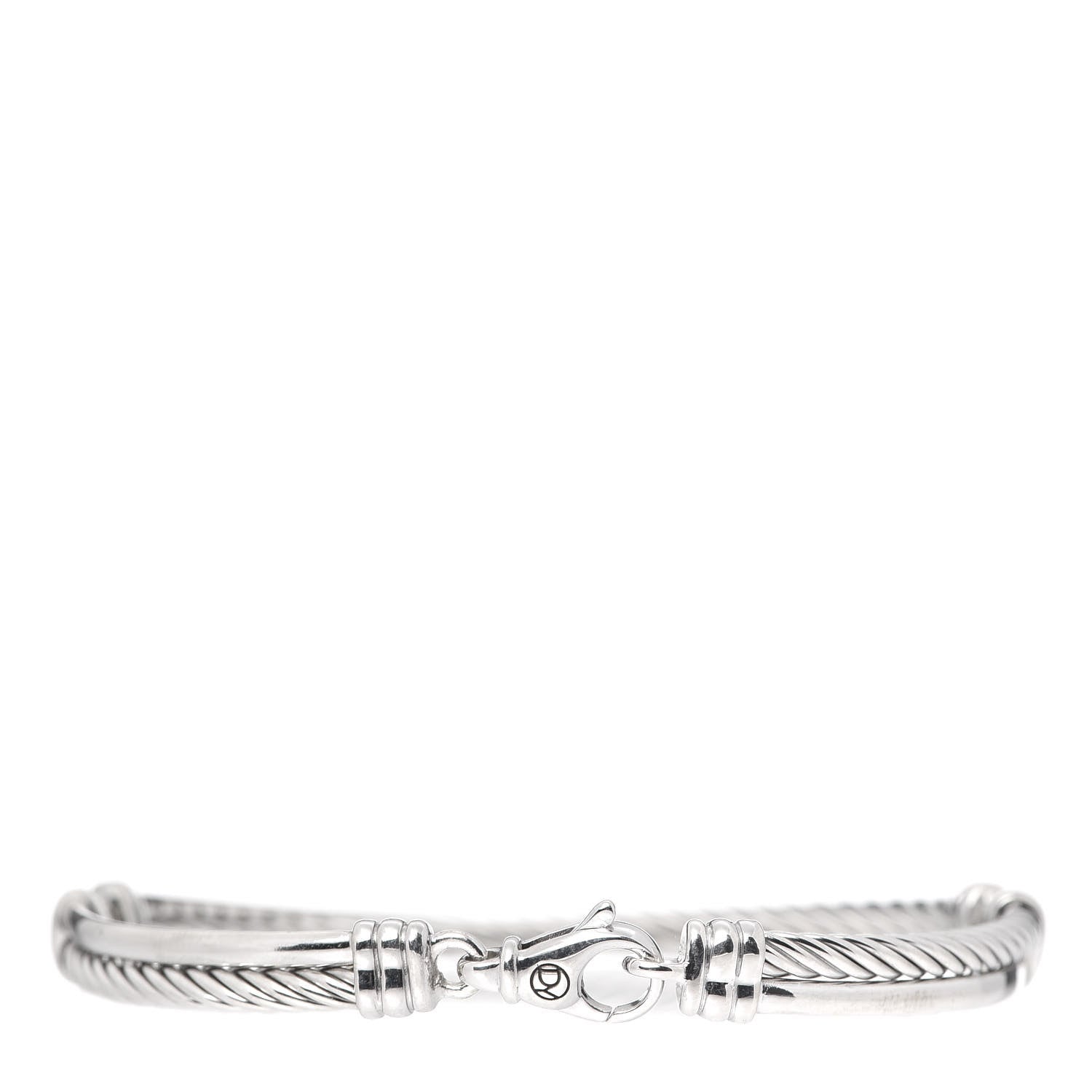 David Yurman Sterling Silver Diamond 3mm Crossover Bracelet 3 of 6