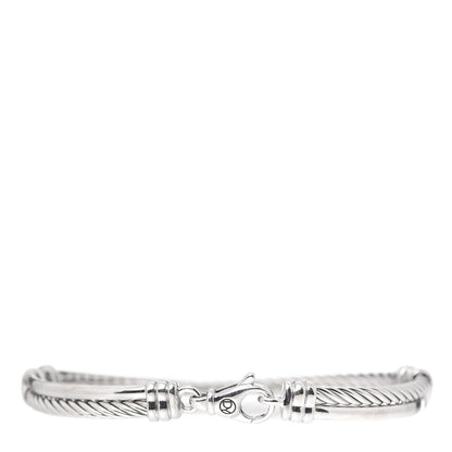 David Yurman Sterling Silver Diamond 3mm Crossover Bracelet 3 of 6
