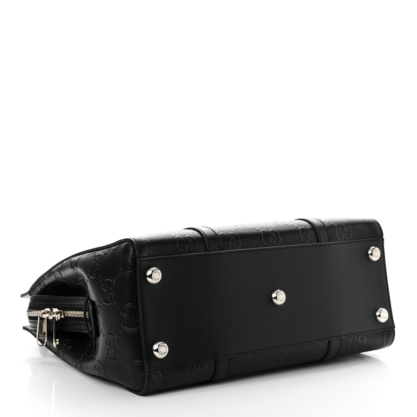 Calfskin GG Tennis Embossed Tote Bag Black