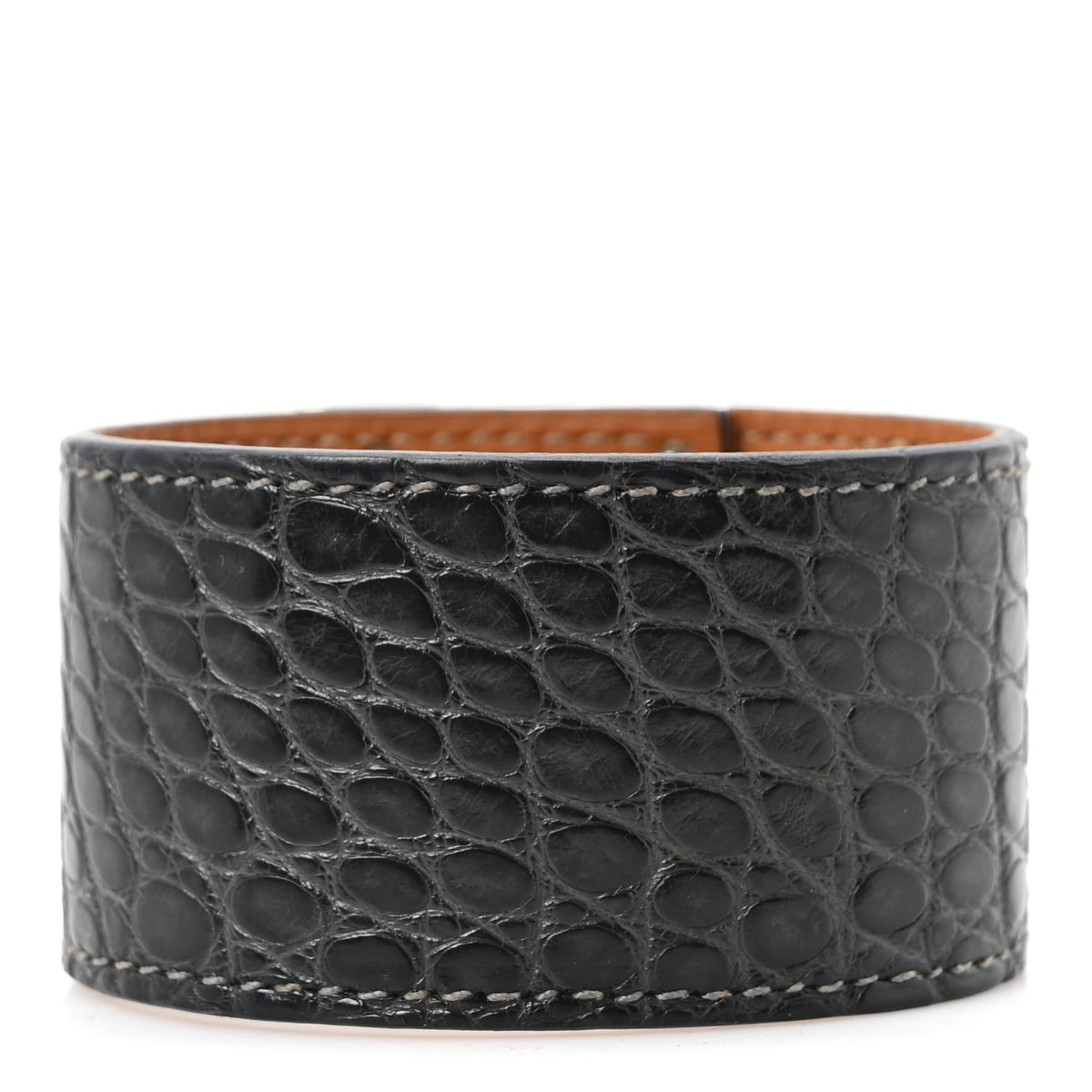 Shiny Alligator Kelly Dog Bracelet Black