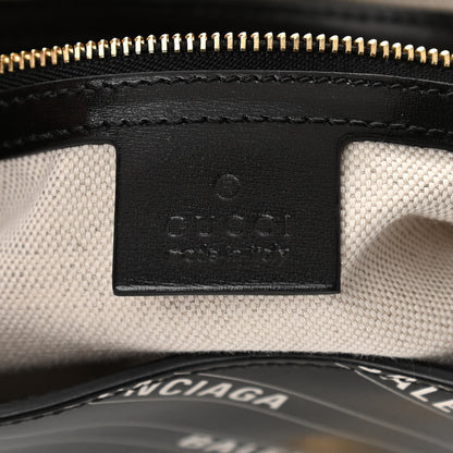 Gucci X BALENCIAGA Calfskin Logo Print Medium Jackie 1961 Hobo Black 6 of 10