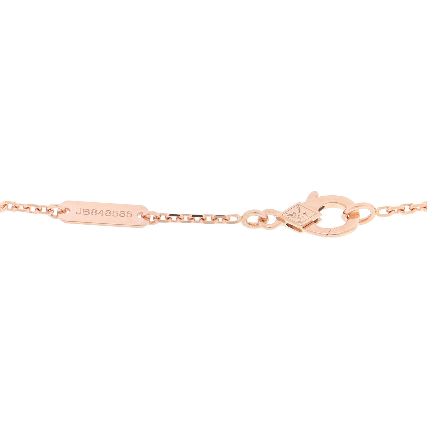 18K Rose Gold Gray Mother of Pearl Vintage Alhambra Pendant Necklace