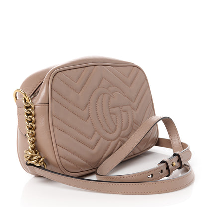 Gucci Calfskin Matelasse Small GG Marmont Chain Shoulder Bag Porcelain Rose 3 of 11