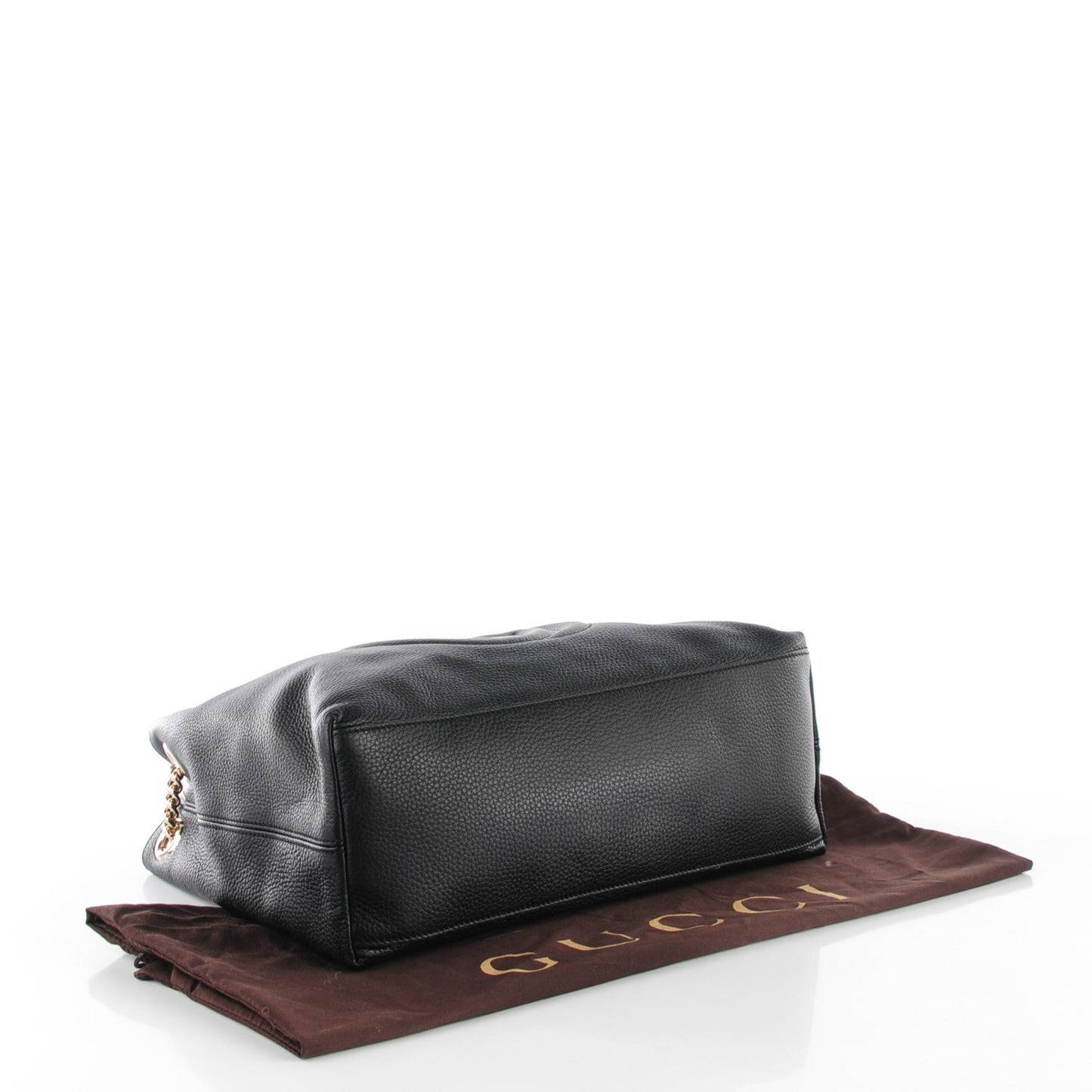 Pebbled Calfskin Medium Soho Chain Shoulder Bag Black