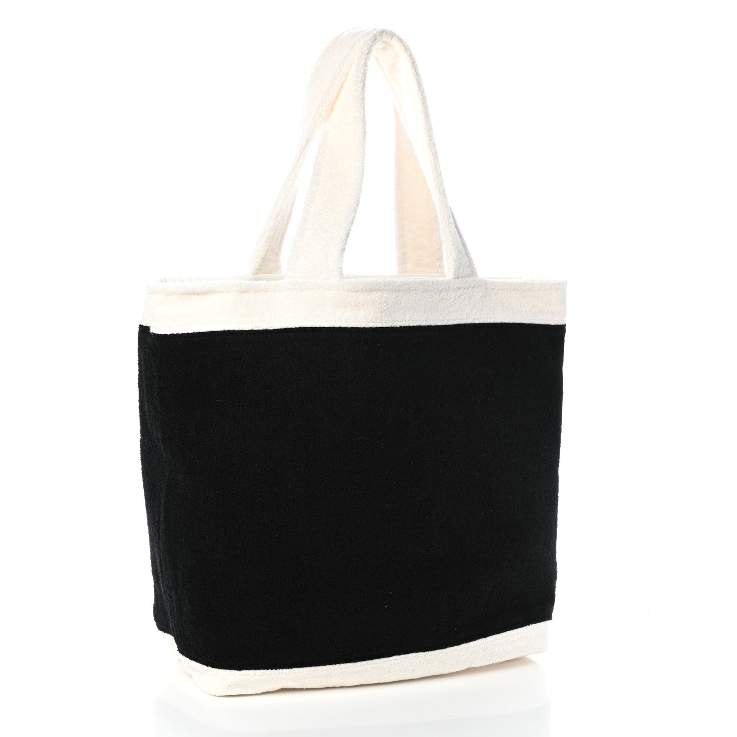 Chanel Terry Cotton CC Beach Tote Towel Set Black White 4 of 11