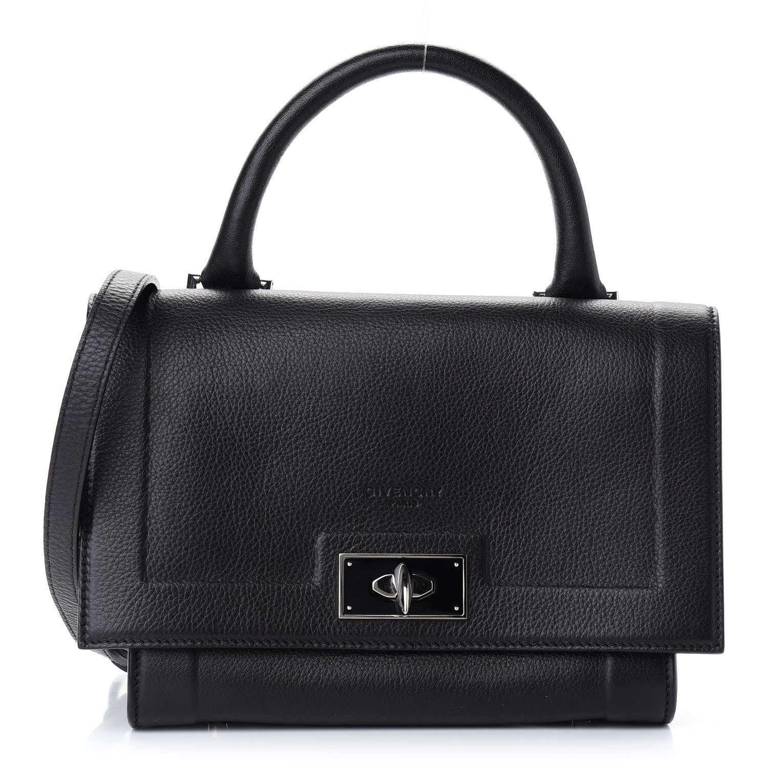 Givenchy Grained Calfskin Mini Shark Lock Satchel Black 1 of 9