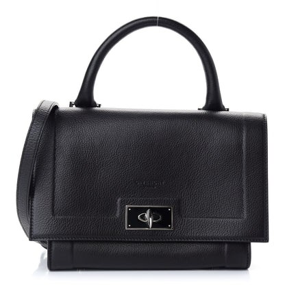 Givenchy Grained Calfskin Mini Shark Lock Satchel Black 1 of 9