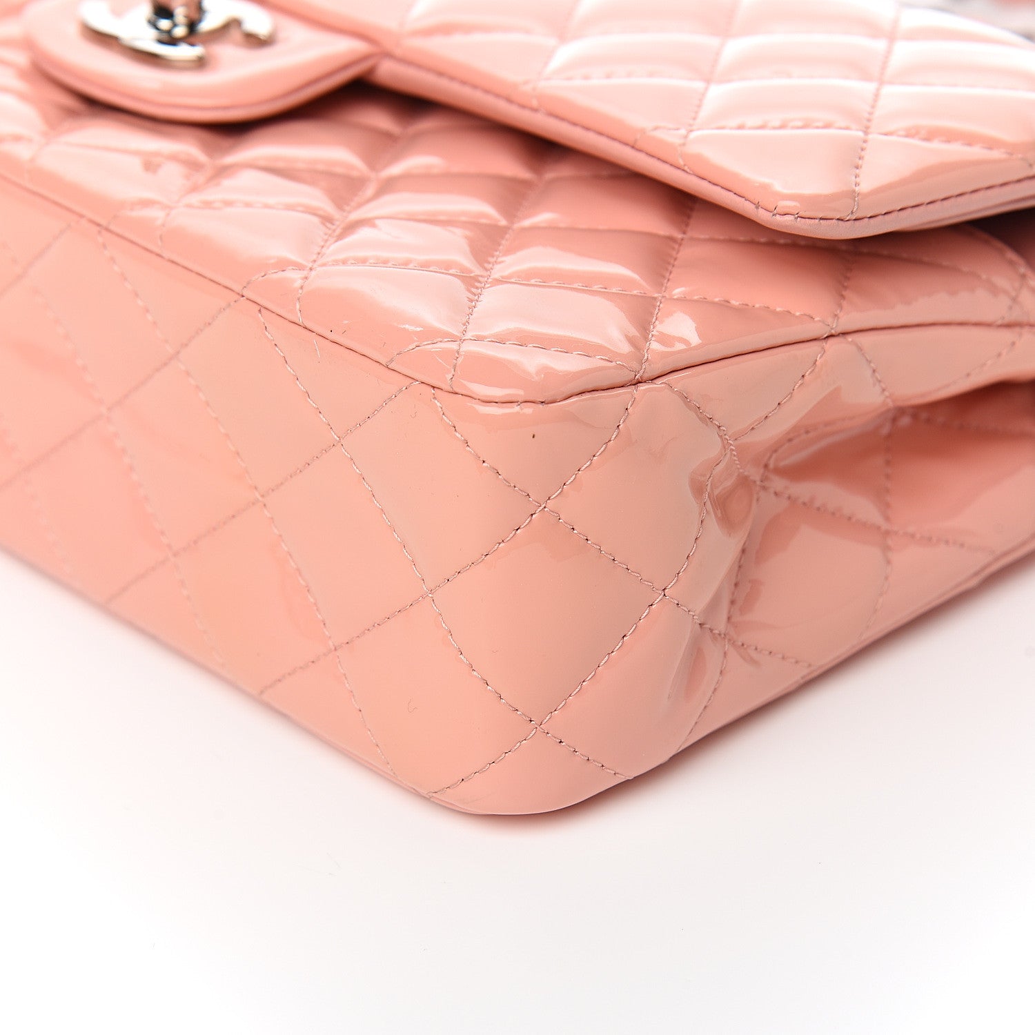 Chanel Patent Quilted Medium Double Flap Light Pink 8 of 12