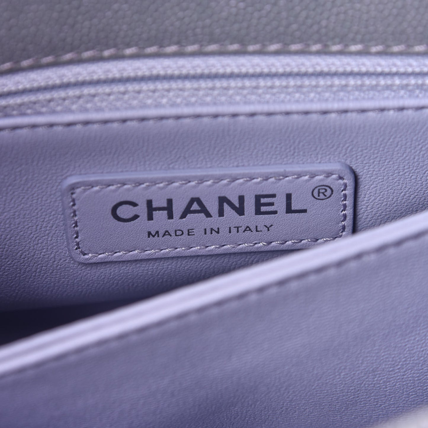 Iridescent Caviar Quilted Mini Coco Handle Flap Purple