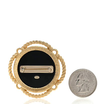 Chanel Metal Resin Glitter Sailor Brooch Gold Red White Black 2 of 4