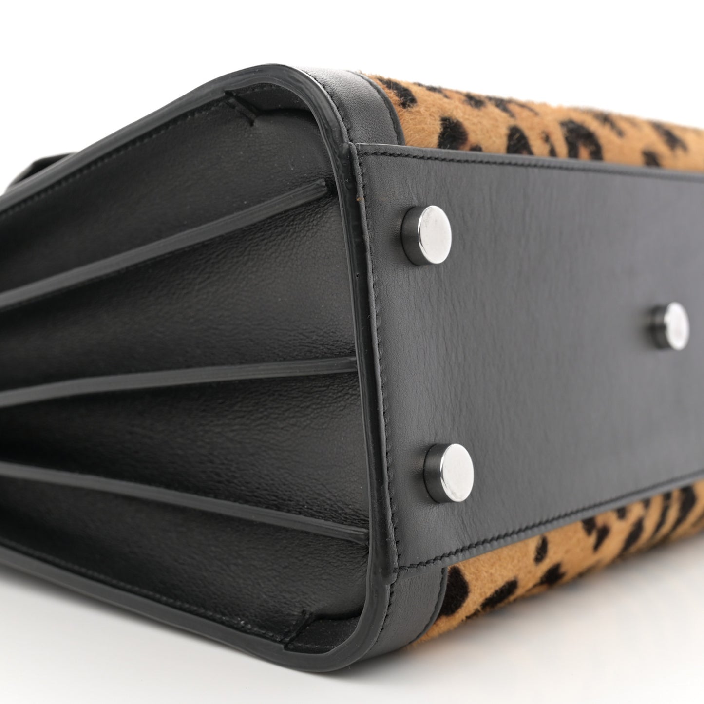Pony Hair Leopard Print Baby Sac De Jour Black
