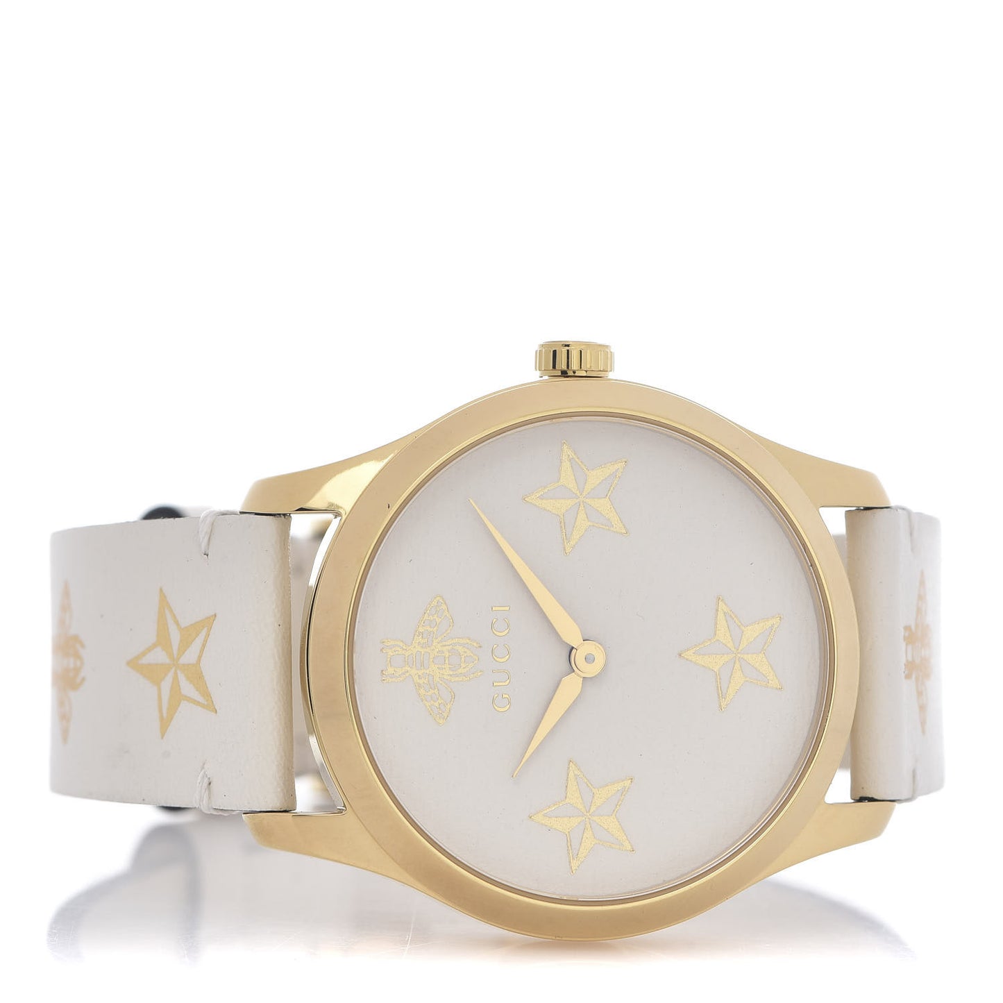 Stainless Steel Calfskin 38mm G-Timeless Bee Star Quartz Watch White
