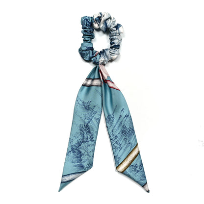 Hermes Silk Twilly Scrunchie Blue 1 of 3