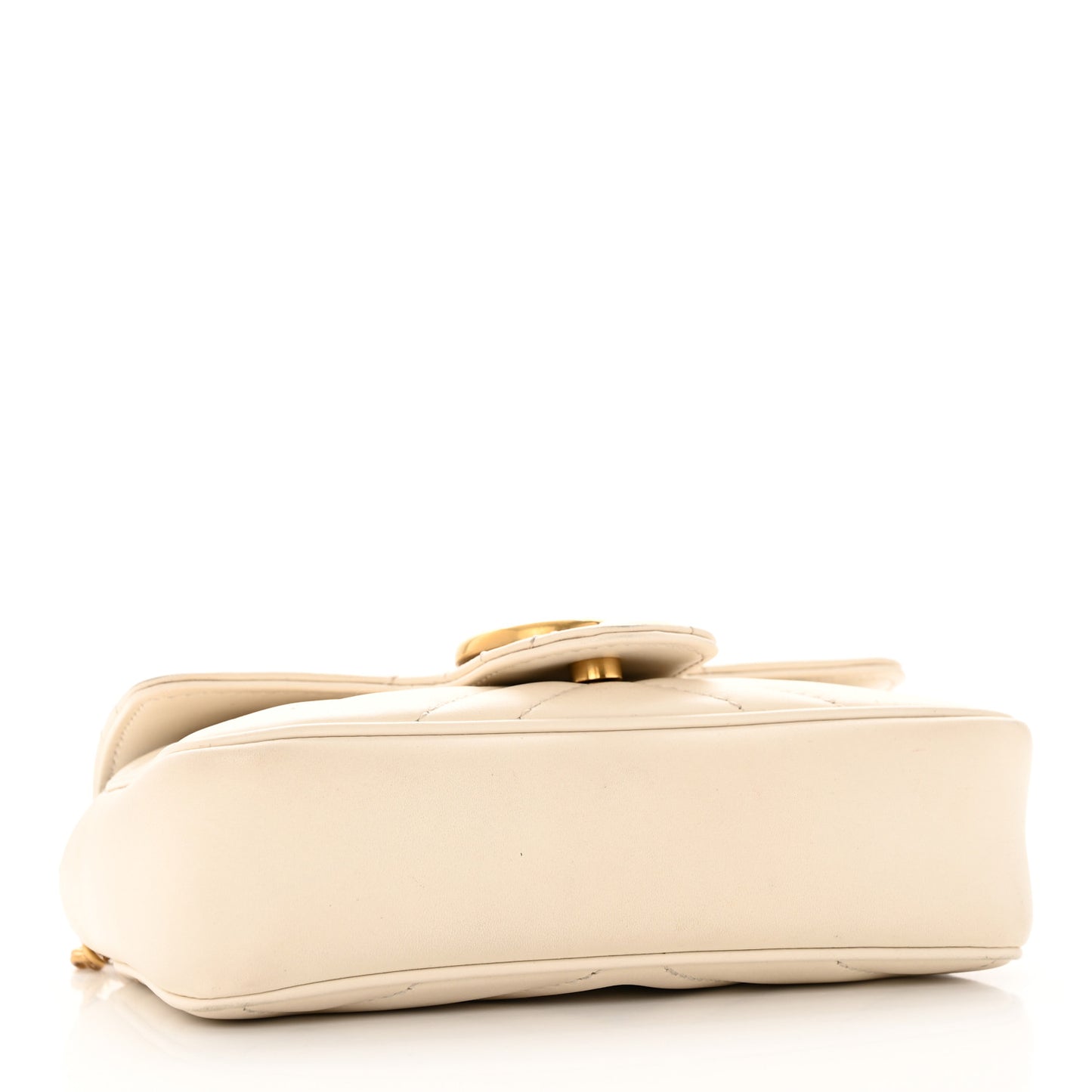 Calfskin Matelasse Super Mini GG Marmont Shoulder Bag White