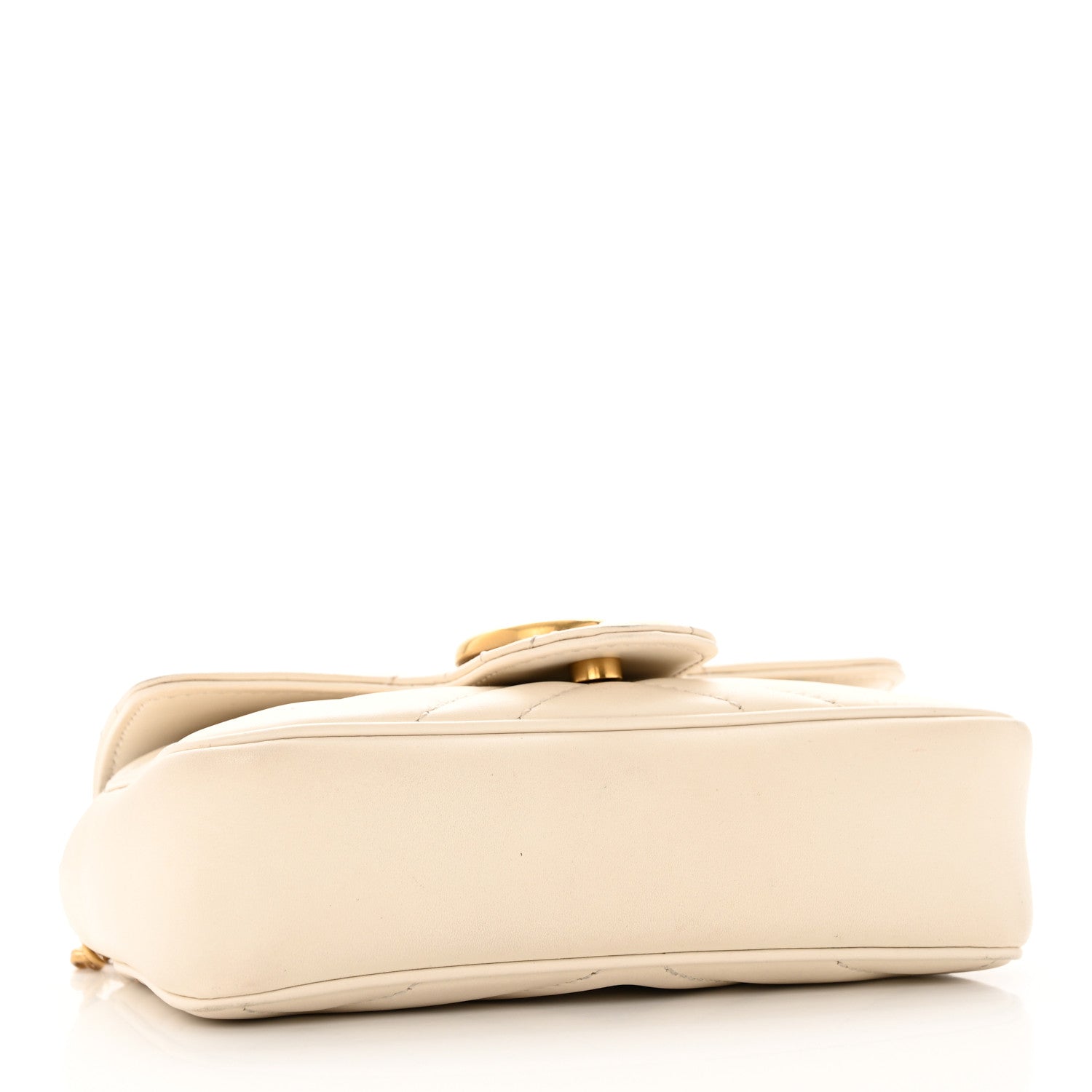 Gucci Calfskin Matelasse Super Mini GG Marmont Shoulder Bag White 4 of 23
