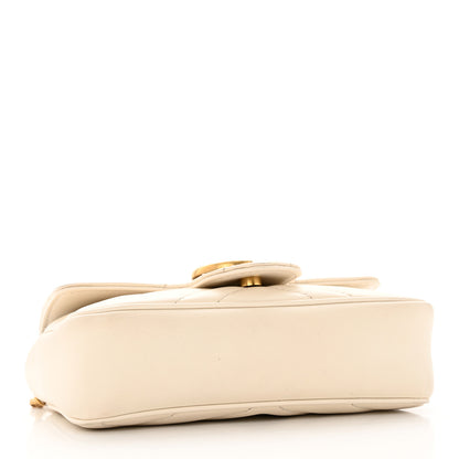 Gucci Calfskin Matelasse Super Mini GG Marmont Shoulder Bag White 4 of 23