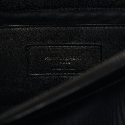 Saint Laurent Sheepskin Matelasse Chevron Monogram Large College Satchel Black 6 of 13