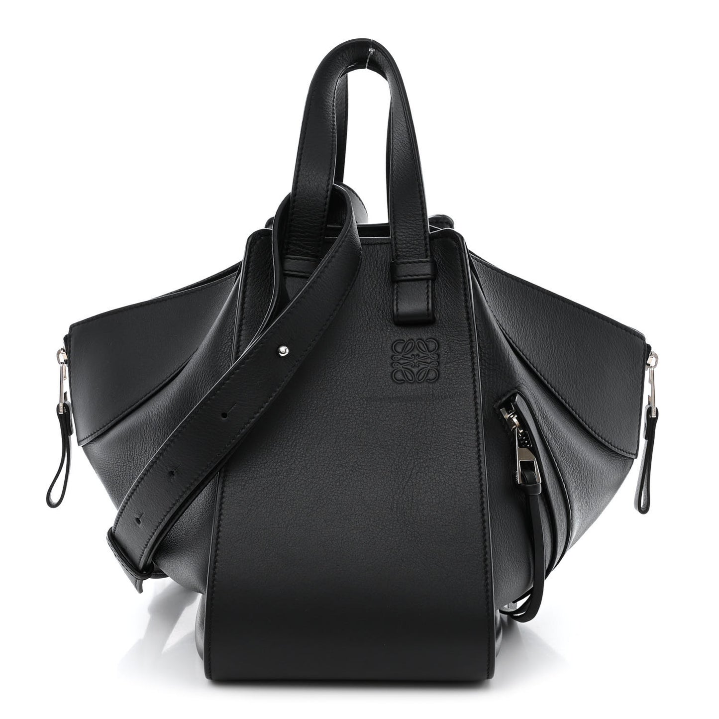 Calfskin Small Hammock Shoulder Bag Black