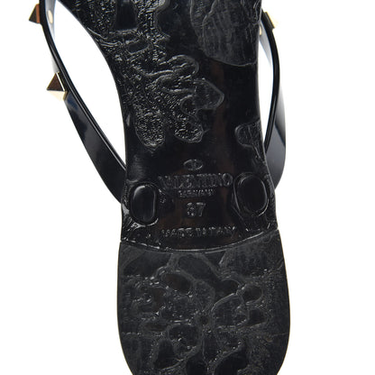 Valentino Garavani PVC Jelly Rockstud Bow Thong Sandals 37 Black 7 of 8
