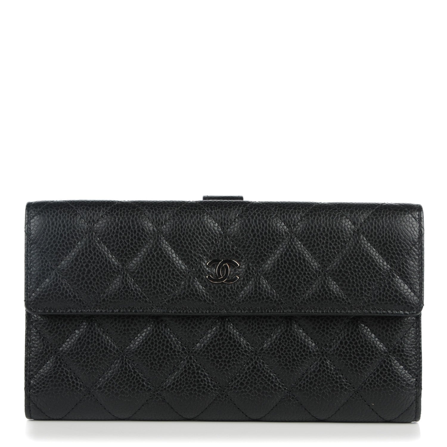 Chanel Caviar Quilted Long Flap Wallet Black 1 of 8