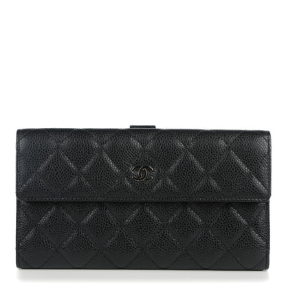 Chanel Caviar Quilted Long Flap Wallet Black 1 of 8