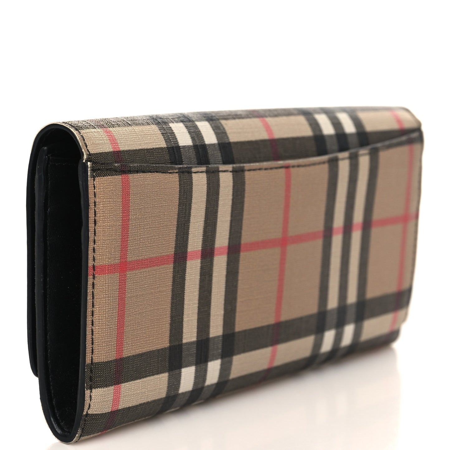 E-Canvas Vintage Check Continental Wallet Archive Beige