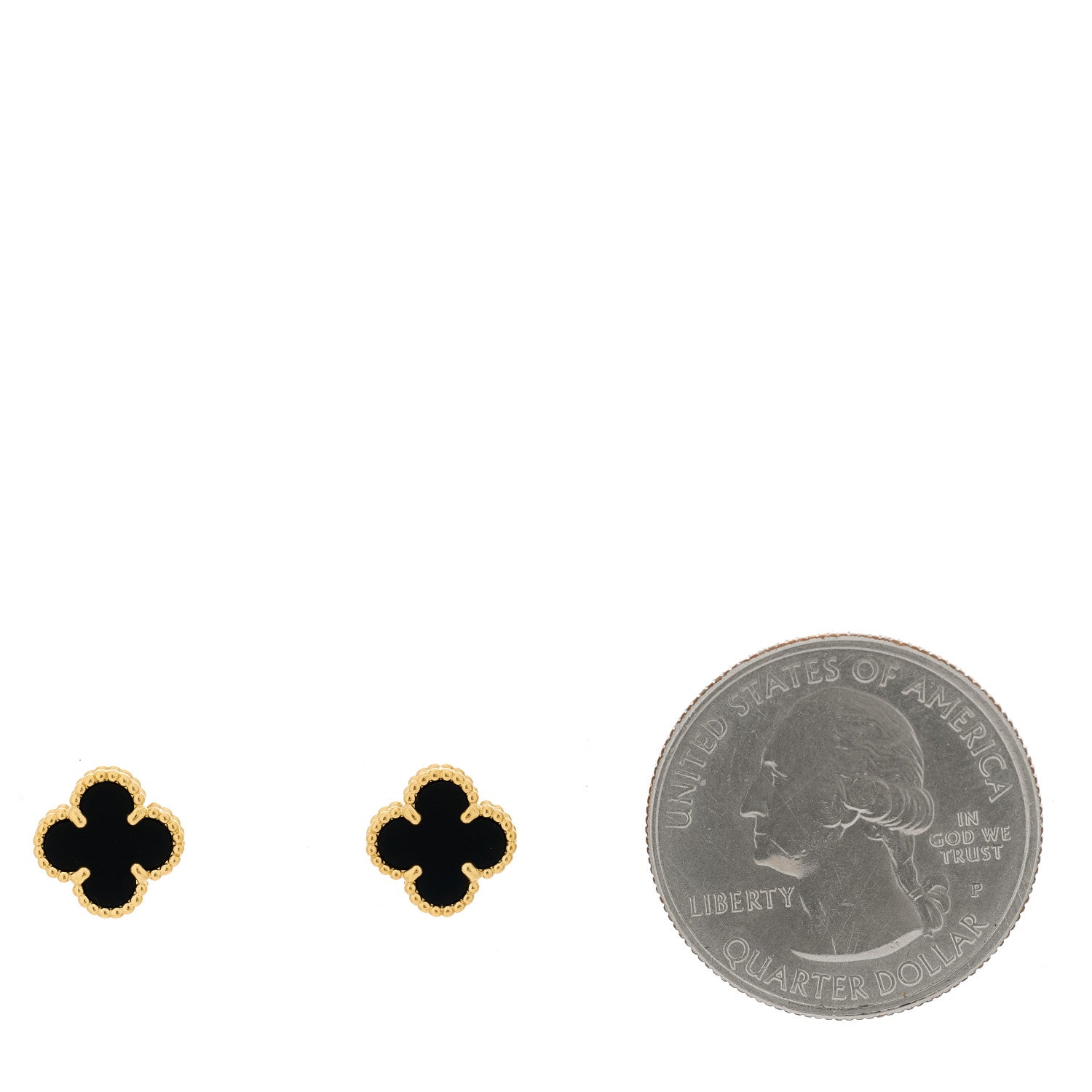 Van Cleef & Arpels 18K Yellow Gold Black Onyx Sweet Alhambra Earrings 2 of 5