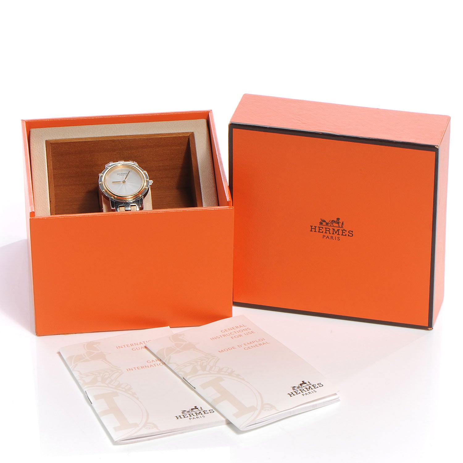 Hermes Stainless Steel 22mm Clipper Oval Quartz Watch Gold 6 of 6