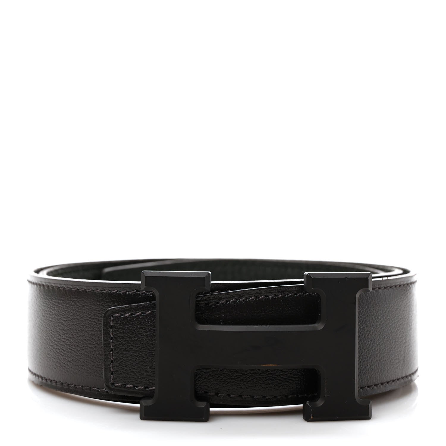 Hermes Box Togo So Black 32mm H Belt 80 32 Black Vert Fonce 1 of 5